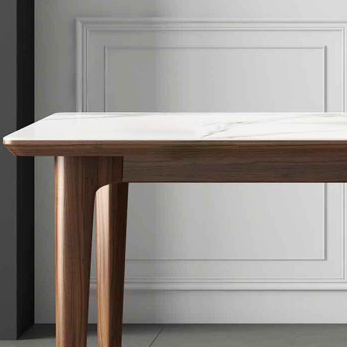 Stone Top Dining Table Kitchen Rectangle Dining Table with 4 Wood Legs Clearhalo ' dining_table' 'Dining Tables & Seating' 'Dining Tables' 'furn' 'furn_dining_table' 'Furniture' 'furniture_dining_table' 'Kitchen & Dining Furniture' 'kitchen&dining_furn' 'kitchen' 'kitchen_dining_table' 4510724