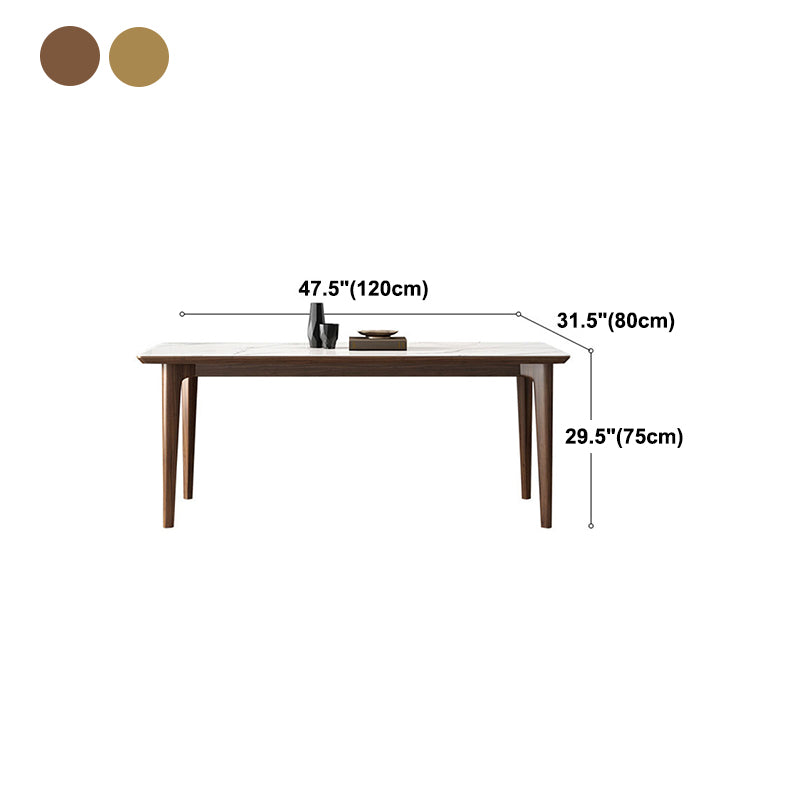 Stone Top Dining Table Kitchen Rectangle Dining Table with 4 Wood Legs Clearhalo ' dining_table' 'Dining Tables & Seating' 'Dining Tables' 'furn' 'furn_dining_table' 'Furniture' 'furniture_dining_table' 'Kitchen & Dining Furniture' 'kitchen&dining_furn' 'kitchen' 'kitchen_dining_table' 4510726