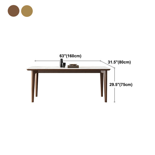 Stone Top Dining Table Kitchen Rectangle Dining Table with 4 Wood Legs Clearhalo ' dining_table' 'Dining Tables & Seating' 'Dining Tables' 'furn' 'furn_dining_table' 'Furniture' 'furniture_dining_table' 'Kitchen & Dining Furniture' 'kitchen&dining_furn' 'kitchen' 'kitchen_dining_table' 4510728