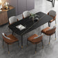 Sintered Stone Dining Table Modern 4 Legs Dining Table for Home Use Black Gold 55.1"L x 31.5"W x 29.5"H Without Chairs Clearhalo ' dining_table' 'Dining Tables & Seating' 'Dining Tables' 'furn' 'furn_dining_table' 'Furniture' 'furniture_dining_table' 'Kitchen & Dining Furniture' 'kitchen&dining_furn' 'kitchen' 'kitchen_dining_table' 4510733