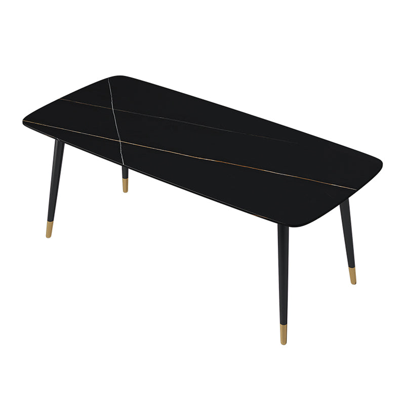 Sintered Stone Dining Table Modern 4 Legs Dining Table for Home Use Black Gold Without Chairs Clearhalo ' dining_table' 'Dining Tables & Seating' 'Dining Tables' 'furn' 'furn_dining_table' 'Furniture' 'furniture_dining_table' 'Kitchen & Dining Furniture' 'kitchen&dining_furn' 'kitchen' 'kitchen_dining_table' 4510736
