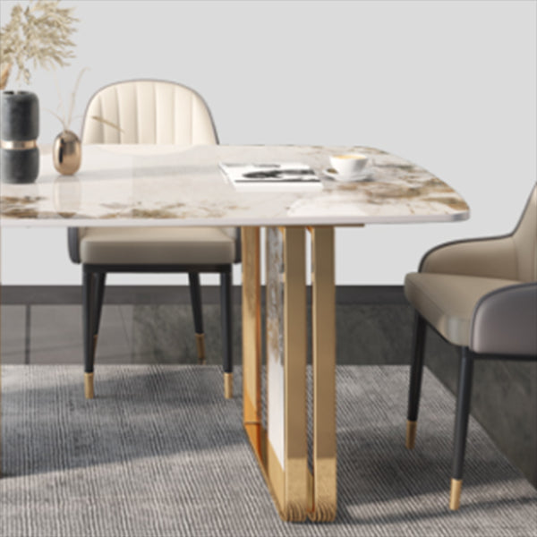 Luxury Sintered Stone Top Table Rectangle Indoor Table with Double Pedestal Base Clearhalo ' dining_table' 'Dining Tables & Seating' 'Dining Tables' 'furn' 'furn_dining_table' 'Furniture' 'furniture_dining_table' 'Kitchen & Dining Furniture' 'kitchen&dining_furn' 'kitchen' 'kitchen_dining_table' 4510752