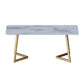 Rectangle Double Pedestal Dining Site Table Traditional Luxury Table for Indoor Gold 78.7"L x 31.5"W x 29.5"H Without Chairs Clearhalo ' dining_table' 'Dining Tables & Seating' 'Dining Tables' 'furn' 'furn_dining_table' 'Furniture' 'furniture_dining_table' 'Kitchen & Dining Furniture' 'kitchen&dining_furn' 'kitchen' 'kitchen_dining_table' 4510762