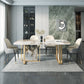 Luxury Sintered Stone Top Table Rectangle Dining Table with Double Pedestal Base Pandora Gold 51.2"L x 31.5"W x 29.5"H Without Chairs Clearhalo ' dining_table' 'Dining Tables & Seating' 'Dining Tables' 'furn' 'furn_dining_table' 'Furniture' 'furniture_dining_table' 'Kitchen & Dining Furniture' 'kitchen&dining_furn' 'kitchen' 'kitchen_dining_table' 4510775