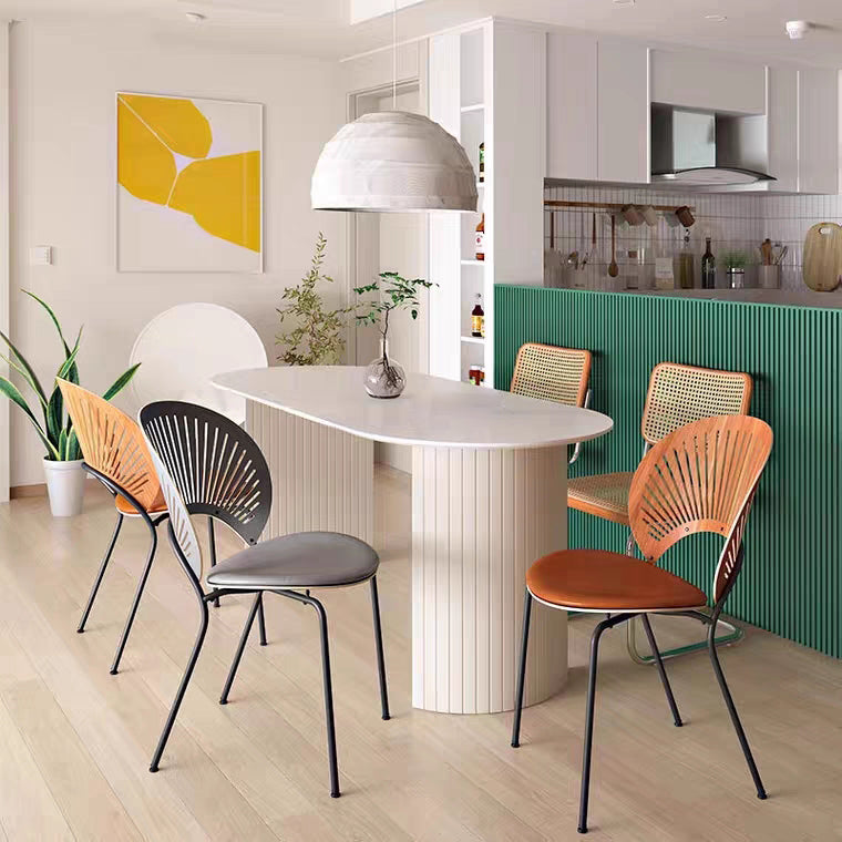 Oval Shape Simplicity Dining Table Fixed Table with Pinewood Solid Wood White 55.1"L x 27.6"W x 29.5"H Without Chairs Clearhalo ' dining_table' 'Dining Tables & Seating' 'Dining Tables' 'furn' 'furn_dining_table' 'Furniture' 'furniture_dining_table' 'Kitchen & Dining Furniture' 'kitchen&dining_furn' 'kitchen' 'kitchen_dining_table' 4510823