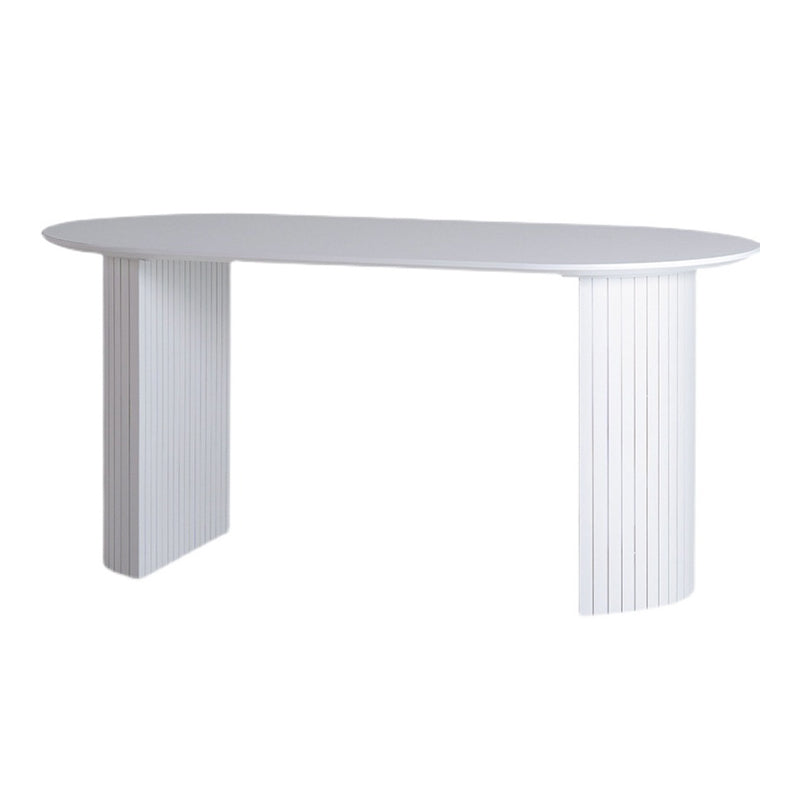 Oval Shape Simplicity Dining Table Fixed Table with Pinewood Solid Wood White Without Chairs Clearhalo ' dining_table' 'Dining Tables & Seating' 'Dining Tables' 'furn' 'furn_dining_table' 'Furniture' 'furniture_dining_table' 'Kitchen & Dining Furniture' 'kitchen&dining_furn' 'kitchen' 'kitchen_dining_table' 4510826