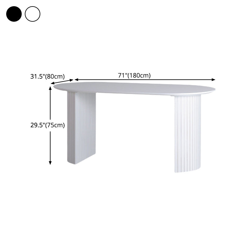 Oval Shape Simplicity Dining Table Fixed Table with Pinewood Solid Wood Clearhalo ' dining_table' 'Dining Tables & Seating' 'Dining Tables' 'furn' 'furn_dining_table' 'Furniture' 'furniture_dining_table' 'Kitchen & Dining Furniture' 'kitchen&dining_furn' 'kitchen' 'kitchen_dining_table' 4510831