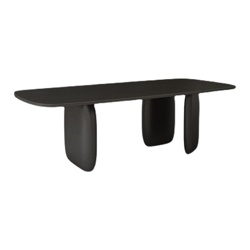 Rectangle Shape Dining Table Solid Wood Table Modern with 3 Legs for Dining Room Black Without Chairs Clearhalo ' dining_table' 'Dining Tables & Seating' 'Dining Tables' 'furn' 'furn_dining_table' 'Furniture' 'furniture_dining_table' 'Kitchen & Dining Furniture' 'kitchen&dining_furn' 'kitchen' 'kitchen_dining_table' 4510854