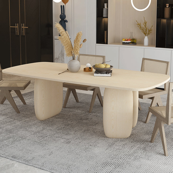 Rectangle Shape Dining Table Solid Wood Table Modern with 3 Legs for Dining Room Clearhalo ' dining_table' 'Dining Tables & Seating' 'Dining Tables' 'furn' 'furn_dining_table' 'Furniture' 'furniture_dining_table' 'Kitchen & Dining Furniture' 'kitchen&dining_furn' 'kitchen' 'kitchen_dining_table' 4510856