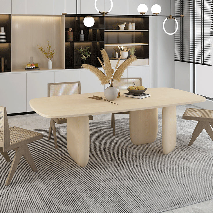 Rectangle Shape Dining Table Solid Wood Table Modern with 3 Legs for Dining Room Clearhalo ' dining_table' 'Dining Tables & Seating' 'Dining Tables' 'furn' 'furn_dining_table' 'Furniture' 'furniture_dining_table' 'Kitchen & Dining Furniture' 'kitchen&dining_furn' 'kitchen' 'kitchen_dining_table' 4510859