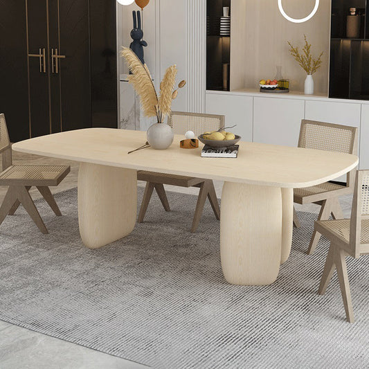 Rectangle Shape Dining Table Solid Wood Table Modern with 3 Legs for Dining Room Clearhalo ' dining_table' 'Dining Tables & Seating' 'Dining Tables' 'furn' 'furn_dining_table' 'Furniture' 'furniture_dining_table' 'Kitchen & Dining Furniture' 'kitchen&dining_furn' 'kitchen' 'kitchen_dining_table' 4510861