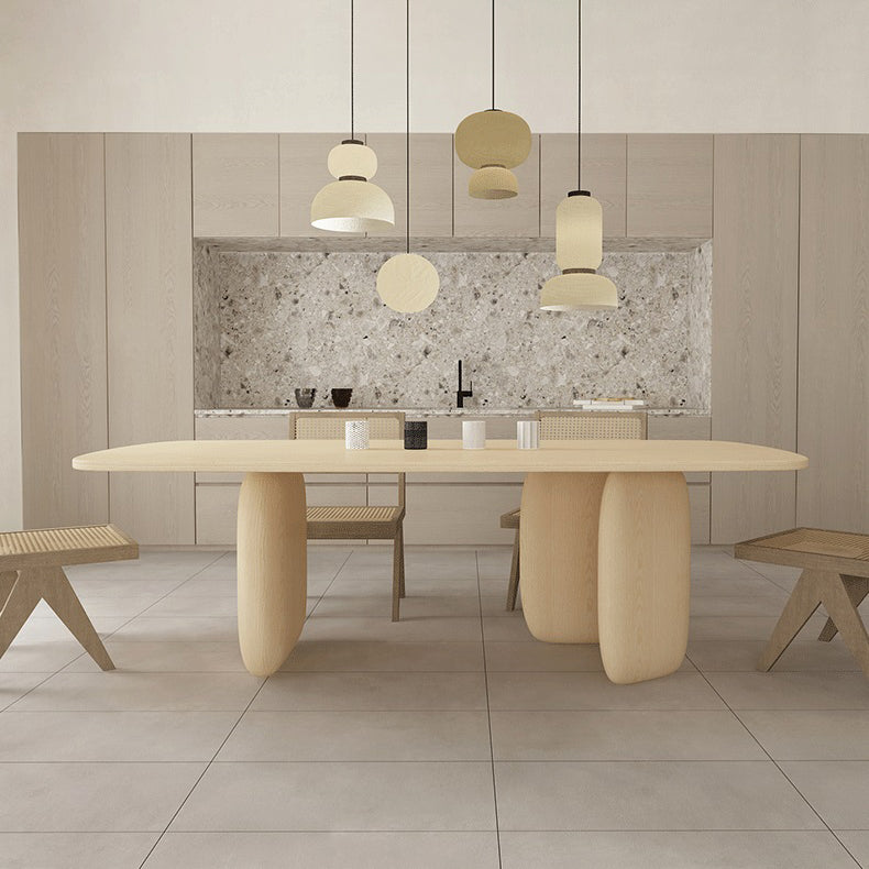 Rectangle Shape Dining Table Solid Wood Table Modern with 3 Legs for Dining Room Clearhalo ' dining_table' 'Dining Tables & Seating' 'Dining Tables' 'furn' 'furn_dining_table' 'Furniture' 'furniture_dining_table' 'Kitchen & Dining Furniture' 'kitchen&dining_furn' 'kitchen' 'kitchen_dining_table' 4510862