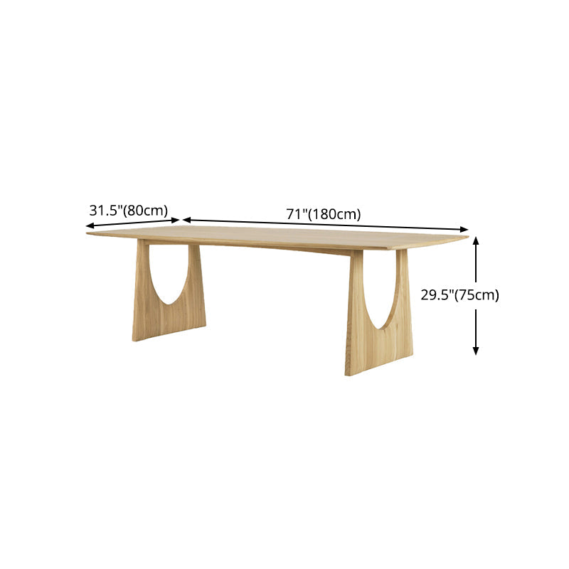 Rectangle Double Pedestal Modern Dining Table Solid Wood Fixed Table Clearhalo ' dining_table' 'Dining Tables & Seating' 'Dining Tables' 'furn' 'furn_dining_table' 'Furniture' 'furniture_dining_table' 'Kitchen & Dining Furniture' 'kitchen&dining_furn' 'kitchen' 'kitchen_dining_table' 4510879