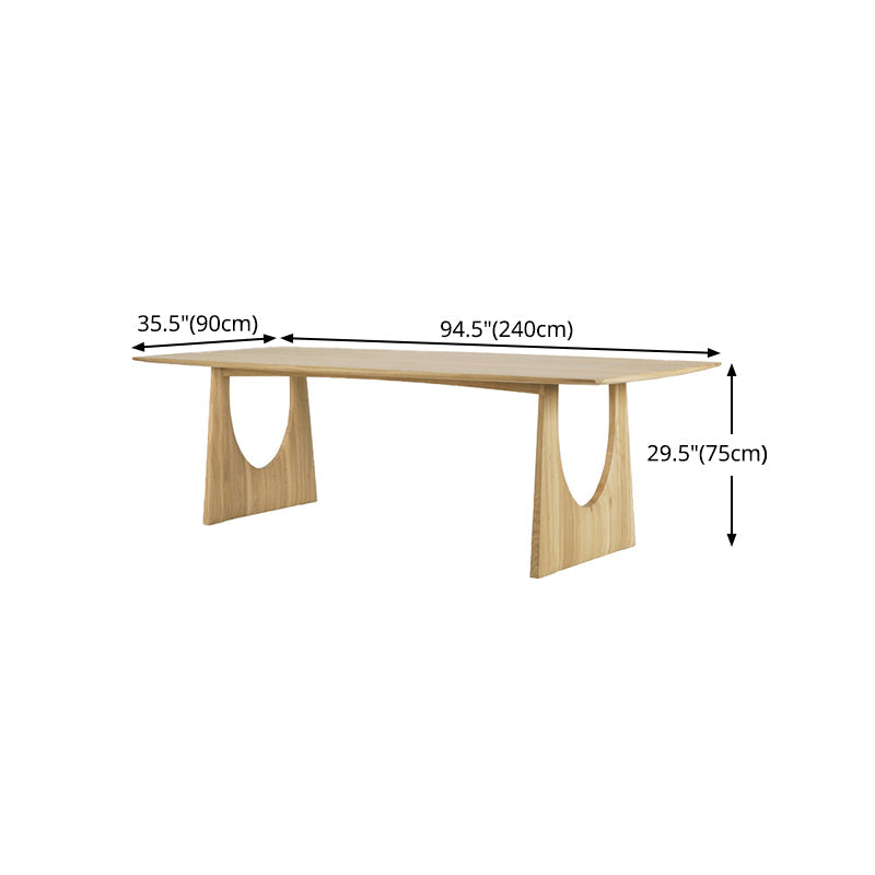 Rectangle Double Pedestal Modern Dining Table Solid Wood Fixed Table Clearhalo ' dining_table' 'Dining Tables & Seating' 'Dining Tables' 'furn' 'furn_dining_table' 'Furniture' 'furniture_dining_table' 'Kitchen & Dining Furniture' 'kitchen&dining_furn' 'kitchen' 'kitchen_dining_table' 4510882
