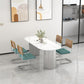 Sintered Stone Dining Table White Modern Dining Table for Kitchen Oval 70.9"L x 31.5"W x 29.5"H Without Chairs Clearhalo ' dining_table' 'Dining Tables & Seating' 'Dining Tables' 'furn' 'furn_dining_table' 'Furniture' 'furniture_dining_table' 'Kitchen & Dining Furniture' 'kitchen&dining_furn' 'kitchen' 'kitchen_dining_table' 4510887