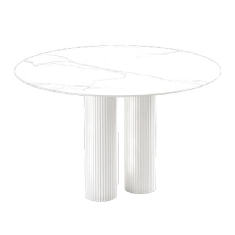 Sintered Stone Dining Table White Modern Dining Table for Kitchen Round Without Chairs Clearhalo ' dining_table' 'Dining Tables & Seating' 'Dining Tables' 'furn' 'furn_dining_table' 'Furniture' 'furniture_dining_table' 'Kitchen & Dining Furniture' 'kitchen&dining_furn' 'kitchen' 'kitchen_dining_table' 4510892