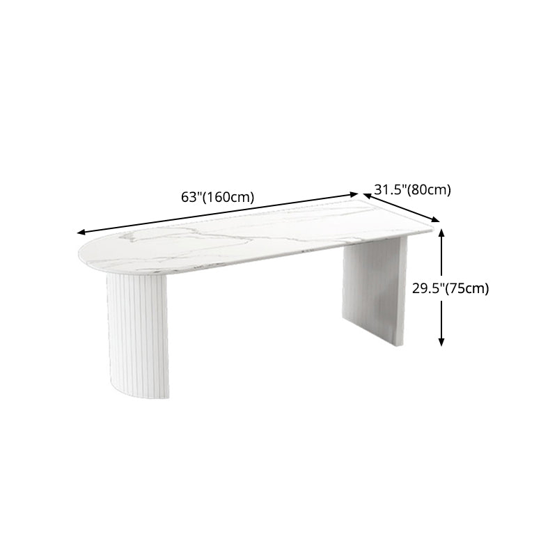 Sintered Stone Dining Table White Modern Dining Table for Kitchen Clearhalo ' dining_table' 'Dining Tables & Seating' 'Dining Tables' 'furn' 'furn_dining_table' 'Furniture' 'furniture_dining_table' 'Kitchen & Dining Furniture' 'kitchen&dining_furn' 'kitchen' 'kitchen_dining_table' 4510896
