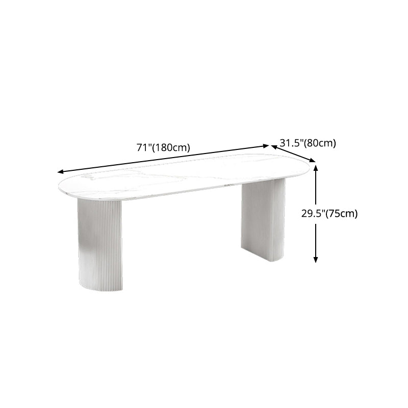 Sintered Stone Dining Table White Modern Dining Table for Kitchen Clearhalo ' dining_table' 'Dining Tables & Seating' 'Dining Tables' 'furn' 'furn_dining_table' 'Furniture' 'furniture_dining_table' 'Kitchen & Dining Furniture' 'kitchen&dining_furn' 'kitchen' 'kitchen_dining_table' 4510899