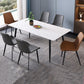 Industrial Rectangle Dining Table Stone 4 Legs Furniture for Dining Room White 55.1"L x 31.5"W x 29.9"H Without Chairs Clearhalo ' dining_table' 'Dining Tables & Seating' 'Dining Tables' 'furn' 'furn_dining_table' 'Furniture' 'furniture_dining_table' 'Kitchen & Dining Furniture' 'kitchen&dining_furn' 'kitchen' 'kitchen_dining_table' 4510918