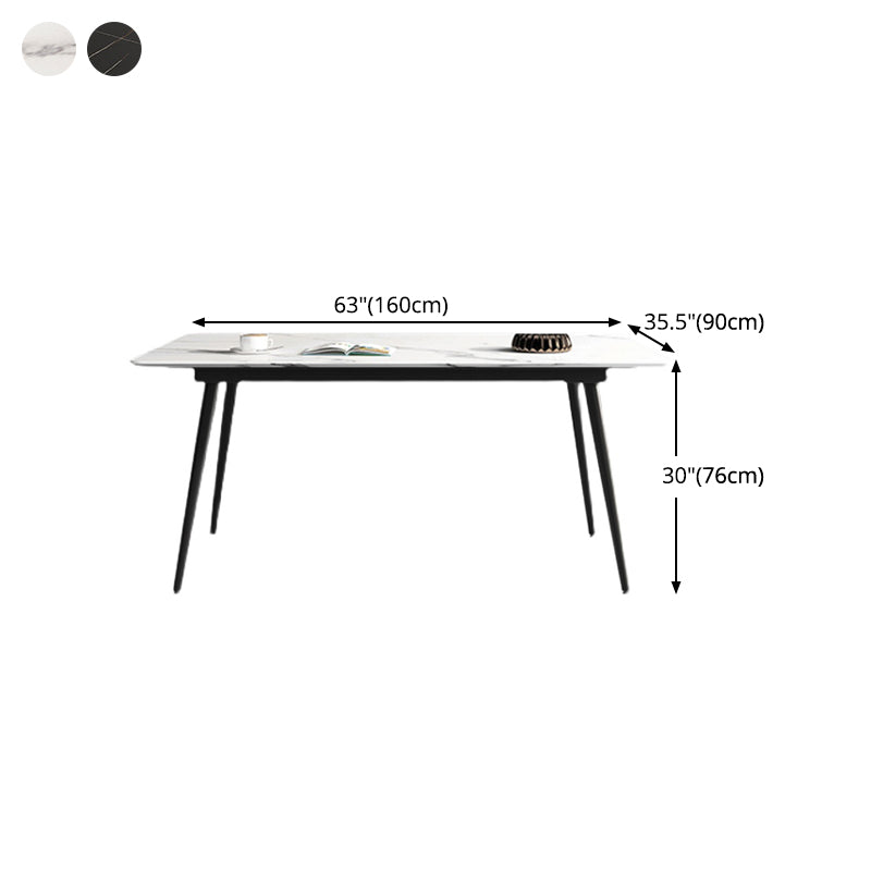 Industrial Rectangle Dining Table Stone 4 Legs Furniture for Dining Room Clearhalo ' dining_table' 'Dining Tables & Seating' 'Dining Tables' 'furn' 'furn_dining_table' 'Furniture' 'furniture_dining_table' 'Kitchen & Dining Furniture' 'kitchen&dining_furn' 'kitchen' 'kitchen_dining_table' 4510929