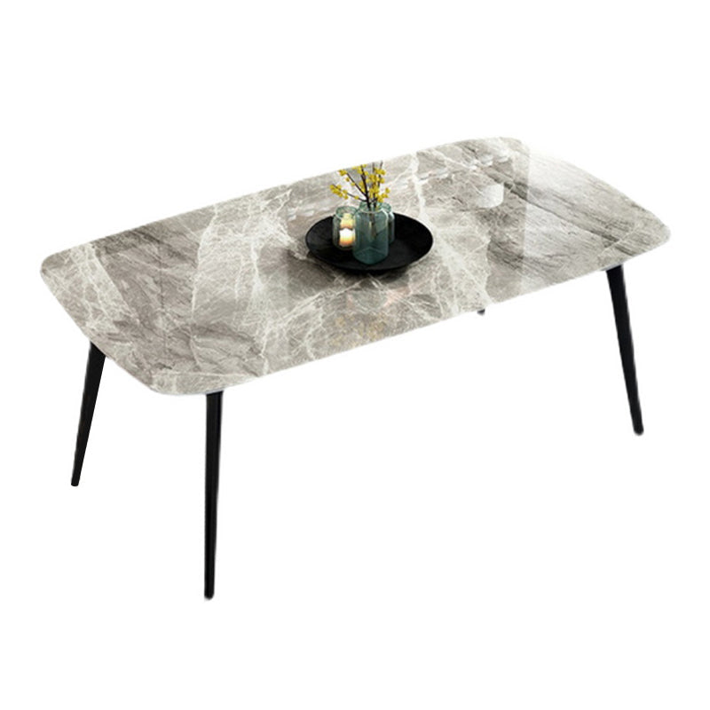 Industrial Style Dining Site Table Rectangle Stone Furniture with 4 Legs Gray Without Chairs Clearhalo ' dining_table' 'Dining Tables & Seating' 'Dining Tables' 'furn' 'furn_dining_table' 'Furniture' 'furniture_dining_table' 'Kitchen & Dining Furniture' 'kitchen&dining_furn' 'kitchen' 'kitchen_dining_table' 4510935