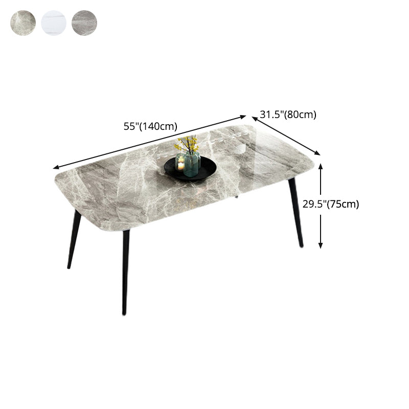 Industrial Style Dining Site Table Rectangle Stone Furniture with 4 Legs Clearhalo ' dining_table' 'Dining Tables & Seating' 'Dining Tables' 'furn' 'furn_dining_table' 'Furniture' 'furniture_dining_table' 'Kitchen & Dining Furniture' 'kitchen&dining_furn' 'kitchen' 'kitchen_dining_table' 4510944
