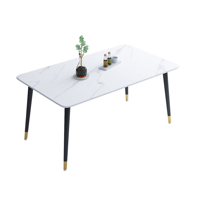 Sintered Stone Dining Table Traditional Luxury Table for Home Use White Without Chairs Clearhalo ' dining_table' 'Dining Tables & Seating' 'Dining Tables' 'furn' 'furn_dining_table' 'Furniture' 'furniture_dining_table' 'Kitchen & Dining Furniture' 'kitchen&dining_furn' 'kitchen' 'kitchen_dining_table' 4510949