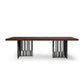 Industrial Pine Wood Table for Restaurant Rectangle Table with Black Double Pedestal Base Walnut Without Chairs Clearhalo ' dining_table' 'Dining Tables & Seating' 'Dining Tables' 'furn' 'furn_dining_table' 'Furniture' 'furniture_dining_table' 'Kitchen & Dining Furniture' 'kitchen&dining_furn' 'kitchen' 'kitchen_dining_table' 4510969