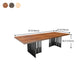 Industrial Pine Wood Table for Restaurant Rectangle Table with Black Double Pedestal Base Clearhalo ' dining_table' 'Dining Tables & Seating' 'Dining Tables' 'furn' 'furn_dining_table' 'Furniture' 'furniture_dining_table' 'Kitchen & Dining Furniture' 'kitchen&dining_furn' 'kitchen' 'kitchen_dining_table' 4510971