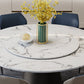 Round Pedestal Dining Site Table Contemporary Dinner Table with Turntable Clearhalo ' dining_table' 'Dining Tables & Seating' 'Dining Tables' 'furn' 'furn_dining_table' 'Furniture' 'furniture_dining_table' 'Kitchen & Dining Furniture' 'kitchen&dining_furn' 'kitchen' 'kitchen_dining_table' 4510983