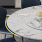 Round Pedestal Dining Site Table Contemporary Dinner Table with Turntable Clearhalo ' dining_table' 'Dining Tables & Seating' 'Dining Tables' 'furn' 'furn_dining_table' 'Furniture' 'furniture_dining_table' 'Kitchen & Dining Furniture' 'kitchen&dining_furn' 'kitchen' 'kitchen_dining_table' 4510984