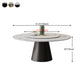 Round Pedestal Dining Site Table Contemporary Dinner Table with Turntable Clearhalo ' dining_table' 'Dining Tables & Seating' 'Dining Tables' 'furn' 'furn_dining_table' 'Furniture' 'furniture_dining_table' 'Kitchen & Dining Furniture' 'kitchen&dining_furn' 'kitchen' 'kitchen_dining_table' 4510987