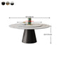 Round Pedestal Dining Site Table Contemporary Dinner Table with Turntable Clearhalo ' dining_table' 'Dining Tables & Seating' 'Dining Tables' 'furn' 'furn_dining_table' 'Furniture' 'furniture_dining_table' 'Kitchen & Dining Furniture' 'kitchen&dining_furn' 'kitchen' 'kitchen_dining_table' 4510989