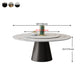 Round Pedestal Dining Site Table Contemporary Dinner Table with Turntable Clearhalo ' dining_table' 'Dining Tables & Seating' 'Dining Tables' 'furn' 'furn_dining_table' 'Furniture' 'furniture_dining_table' 'Kitchen & Dining Furniture' 'kitchen&dining_furn' 'kitchen' 'kitchen_dining_table' 4510990