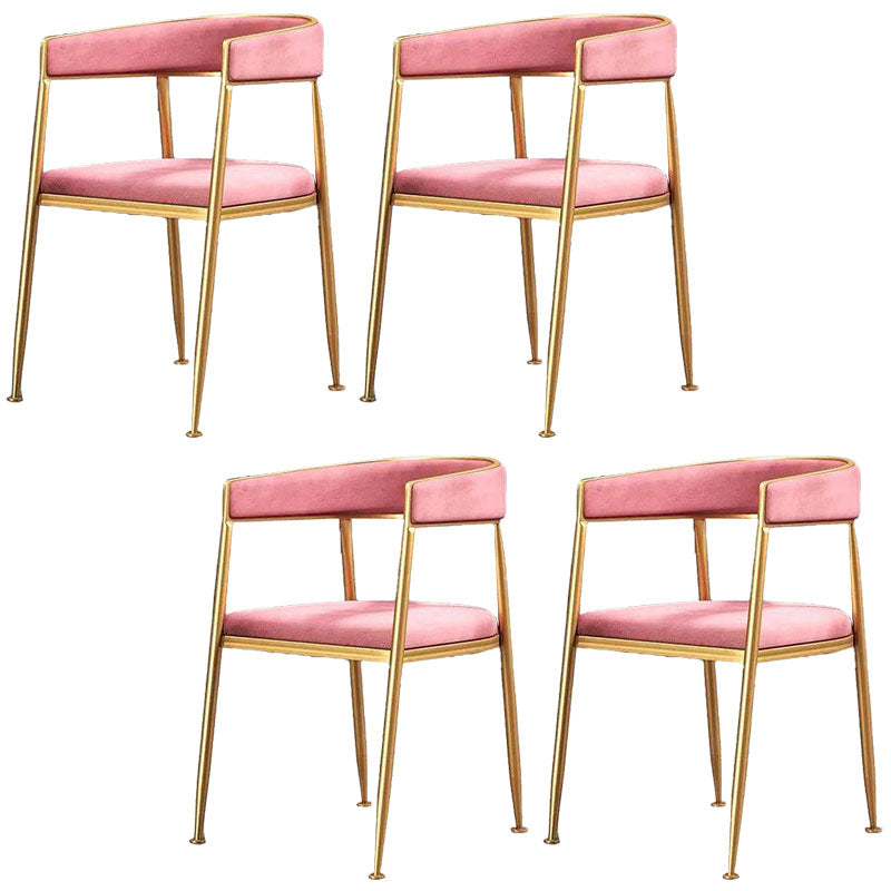 Scandinavian Design Cane Back Dining Chairs Fabric Dining Side Chair for Kitchen Pink 4 Piece Set Clearhalo ' kitchen&dining_furn' 'Dining Chairs' 'Dining Tables & Seating' 'dining_chair' 'furn' 'furn_dining_chair' 'Furniture' 'furniture_dining_chair' 'Kitchen & Dining Furniture' 'kitchen' 4510995