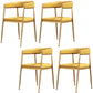 Scandinavian Design Cane Back Dining Chairs Fabric Dining Side Chair for Kitchen Yellow 4 Piece Set Clearhalo ' kitchen&dining_furn' 'Dining Chairs' 'Dining Tables & Seating' 'dining_chair' 'furn' 'furn_dining_chair' 'Furniture' 'furniture_dining_chair' 'Kitchen & Dining Furniture' 'kitchen' 4511002