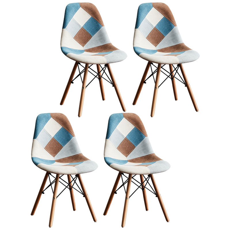 Wood Scandinavian Kitchen Dining Room Chair Solid Back Side Chair Blue Set of 4 Clearhalo ' kitchen&dining_furn' 'Dining Chairs' 'Dining Tables & Seating' 'dining_chair' 'Furniture' 'furniture_dining_chair' 'Kitchen & Dining Furniture' 'kitchen' 4511022