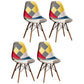 Wood Scandinavian Kitchen Dining Room Chair Solid Back Side Chair Red-Gray Set of 4 Clearhalo ' kitchen&dining_furn' 'Dining Chairs' 'Dining Tables & Seating' 'dining_chair' 'Furniture' 'furniture_dining_chair' 'Kitchen & Dining Furniture' 'kitchen' 4511023