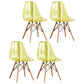 Wood Scandinavian Kitchen Dining Room Chair Solid Back Side Chair Yellow Set of 4 Clearhalo ' kitchen&dining_furn' 'Dining Chairs' 'Dining Tables & Seating' 'dining_chair' 'Furniture' 'furniture_dining_chair' 'Kitchen & Dining Furniture' 'kitchen' 4511025