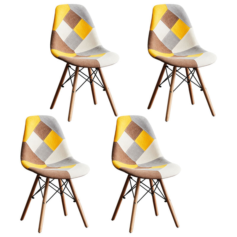 Wood Scandinavian Kitchen Dining Room Chair Solid Back Side Chair Yellow-Brown Set of 4 Clearhalo ' kitchen&dining_furn' 'Dining Chairs' 'Dining Tables & Seating' 'dining_chair' 'Furniture' 'furniture_dining_chair' 'Kitchen & Dining Furniture' 'kitchen' 4511031