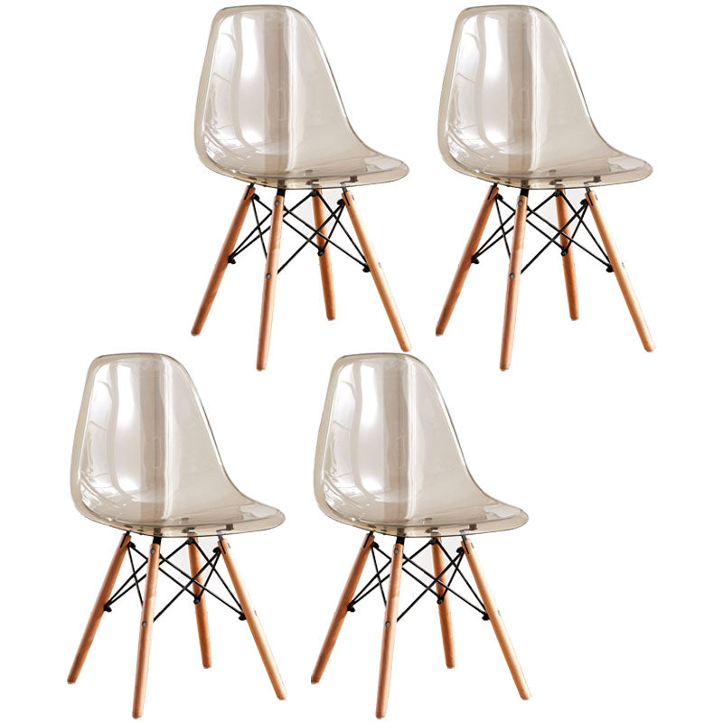 Wood Scandinavian Kitchen Dining Room Chair Solid Back Side Chair Smoke Gray Set of 4 Clearhalo ' kitchen&dining_furn' 'Dining Chairs' 'Dining Tables & Seating' 'dining_chair' 'Furniture' 'furniture_dining_chair' 'Kitchen & Dining Furniture' 'kitchen' 4511033