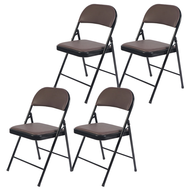 Contemporary Style Dining Chair Dining Armless Folding Side Chair with Metal Legs Coffee 4 Piece Set Clearhalo ' kitchen&dining_furn' 'Dining Chairs' 'Dining Tables & Seating' 'dining_chair' 'furn' 'furn_dining_chair' 'Furniture' 'furniture_dining_chair' 'Kitchen & Dining Furniture' 'kitchen' 4511045