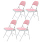 Contemporary Style Dining Chair Dining Armless Folding Side Chair with Metal Legs Pink 4 Piece Set Clearhalo ' kitchen&dining_furn' 'Dining Chairs' 'Dining Tables & Seating' 'dining_chair' 'furn' 'furn_dining_chair' 'Furniture' 'furniture_dining_chair' 'Kitchen & Dining Furniture' 'kitchen' 4511053
