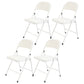Contemporary Style Dining Chair Dining Armless Folding Side Chair with Metal Legs White 4 Piece Set Clearhalo ' kitchen&dining_furn' 'Dining Chairs' 'Dining Tables & Seating' 'dining_chair' 'furn' 'furn_dining_chair' 'Furniture' 'furniture_dining_chair' 'Kitchen & Dining Furniture' 'kitchen' 4511055