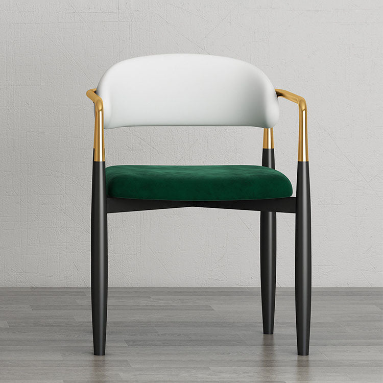 Modern Home Upholstered Arm Chair Matte Finish Open Back Dining Chair Clearhalo ' kitchen&dining_furn' 'Dining Chairs' 'Dining Tables & Seating' 'dining_chair' 'furn' 'furn_dining_chair' 'Furniture' 'furniture_dining_chair' 'Kitchen & Dining Furniture' 'kitchen' 4511067