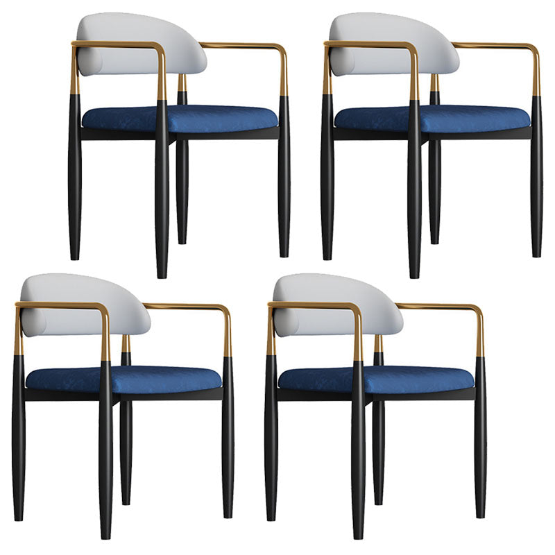 Modern Home Upholstered Arm Chair Matte Finish Open Back Dining Chair Gray-Blue 4 Piece Set Clearhalo ' kitchen&dining_furn' 'Dining Chairs' 'Dining Tables & Seating' 'dining_chair' 'furn' 'furn_dining_chair' 'Furniture' 'furniture_dining_chair' 'Kitchen & Dining Furniture' 'kitchen' 4511074