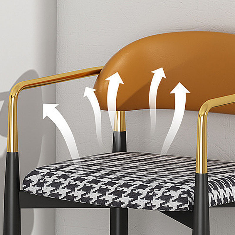 Modern Home Upholstered Arm Chair Matte Finish Open Back Dining Chair Clearhalo ' kitchen&dining_furn' 'Dining Chairs' 'Dining Tables & Seating' 'dining_chair' 'furn' 'furn_dining_chair' 'Furniture' 'furniture_dining_chair' 'Kitchen & Dining Furniture' 'kitchen' 4511075