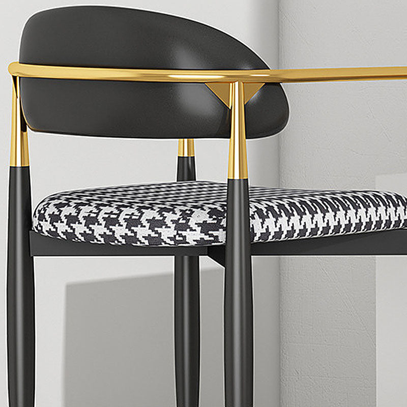 Modern Home Upholstered Arm Chair Matte Finish Open Back Dining Chair Clearhalo ' kitchen&dining_furn' 'Dining Chairs' 'Dining Tables & Seating' 'dining_chair' 'furn' 'furn_dining_chair' 'Furniture' 'furniture_dining_chair' 'Kitchen & Dining Furniture' 'kitchen' 4511076