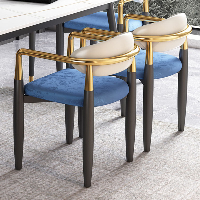 Modern Home Upholstered Arm Chair Matte Finish Open Back Dining Chair Clearhalo ' kitchen&dining_furn' 'Dining Chairs' 'Dining Tables & Seating' 'dining_chair' 'furn' 'furn_dining_chair' 'Furniture' 'furniture_dining_chair' 'Kitchen & Dining Furniture' 'kitchen' 4511077