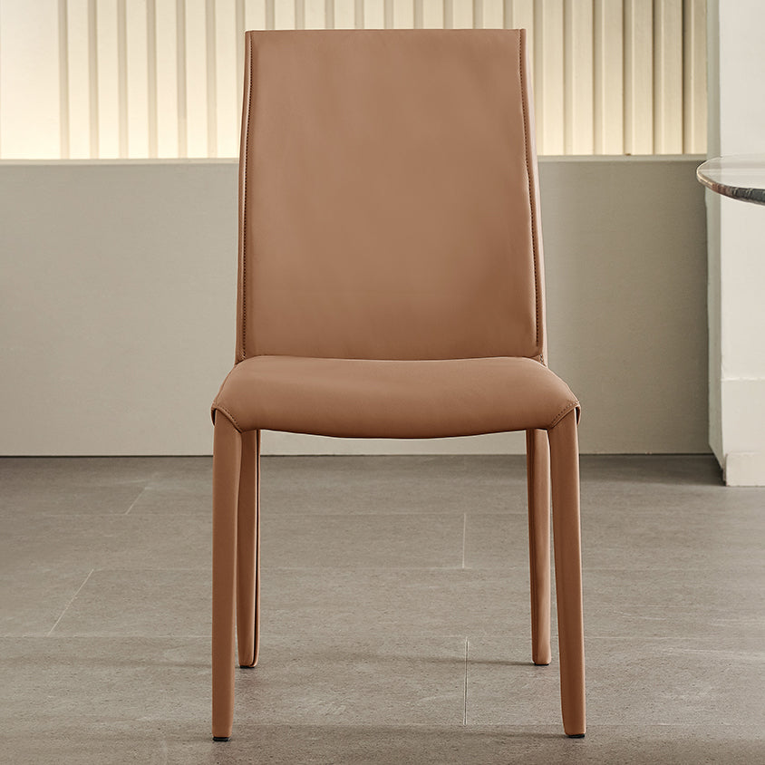 Designer Style Home Leather Side Chair Matte Finish Solid Back Dining Chair Clearhalo ' kitchen&dining_furn' 'Dining Chairs' 'Dining Tables & Seating' 'dining_chair' 'furn' 'furn_dining_chair' 'Furniture' 'furniture_dining_chair' 'Kitchen & Dining Furniture' 'kitchen' 4511085